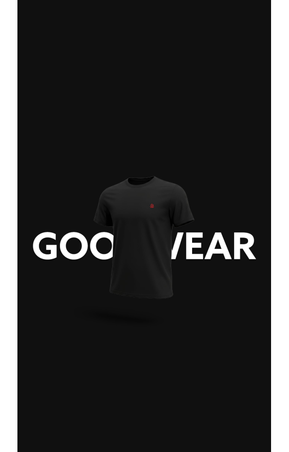 Goodwear Cotton Lycra fabric Black Half Sleeve T-Shirt For Men 