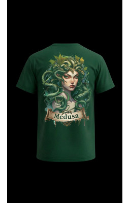 Medusa Print Tee for Girls – Forest Green – Soft Touch Premium Fabric