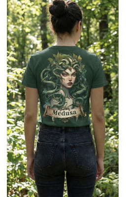 Medusa Print Tee for Girls – Forest Green – Soft Touch Premium Fabric