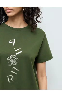 Good-Wear Premium Forest Green Printed T-Shirt for Girls