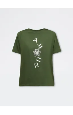 Good-Wear Premium Forest Green Printed T-Shirt for Girls