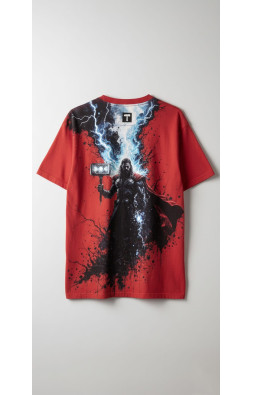 Marvel Thor: God of Thunder Men's Red T-Shirt – Premium Quality Thunder Print Tee
