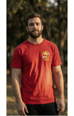 Marvel Thor: God of Thunder Men's Red T-Shirt – Premium Quality Thunder Print Tee