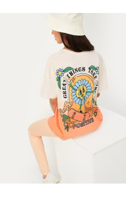 Good-Wear Beige Floral Print T-Shirt – Premium Cotton Quality