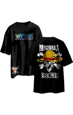 Good-Wear Black T-Shirt with One Piece Print – Premium Quality Anime Wear