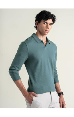 Good-Wear Sage Green Polo T-Shirt for Men – Premium Cotton Comfort